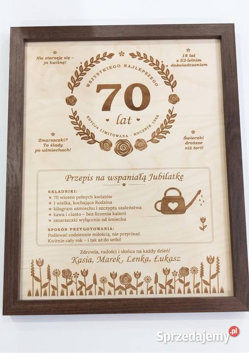 Duża Drewniana EKO Kartka Obraz na 40 50 60 70 opolskie Krapkowice