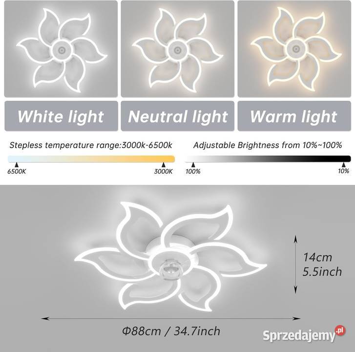 Lampa sufitowa led z wentylatorem Ventilo Bytom sprzedam