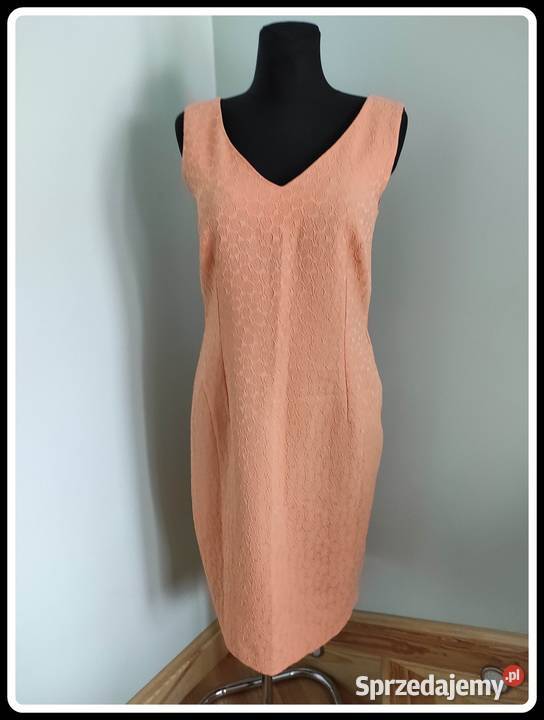 QUIOSQUE Pastelowa morelowa sukienka 42 XL Płock