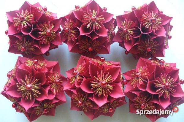 BOMBKI OZDOBY ŚWIĄTECZNE ORIGAMI KUSUDAMA 6 Łańcut