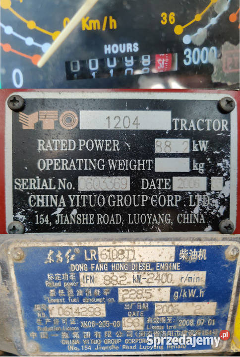Ciągnik rolniczy 4x4 120 YTO 1204 Fiat Agri 90 Skrzynia biegów Manualna Wolbrom
