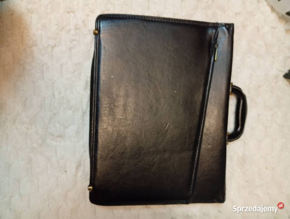 Real Leather Skórzana teczka adwokacka aktówka czarny sprzedam