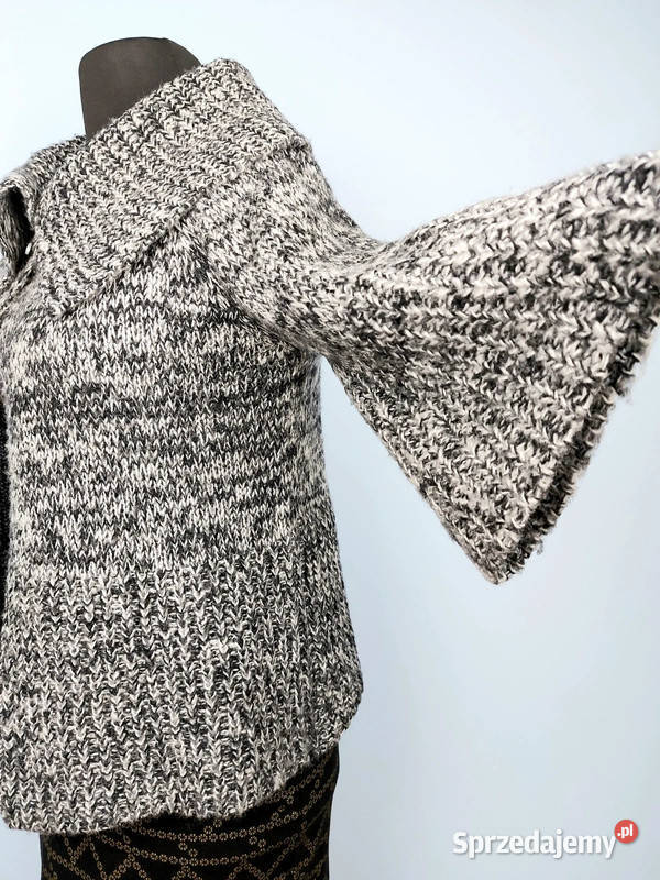 Szary sweter damski kardigan wełna bawełna Moda i Styl łódzkie