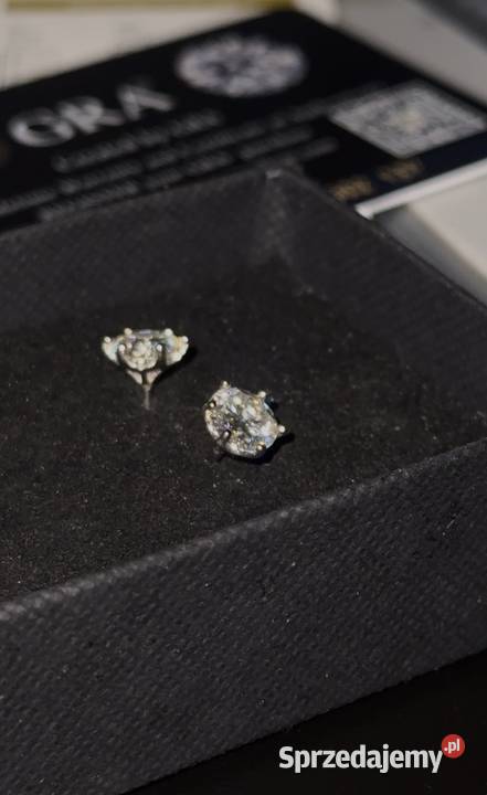 Kolczyki moissanite earrings sztyfty vvs1 srebro Bielany Wrocławskie