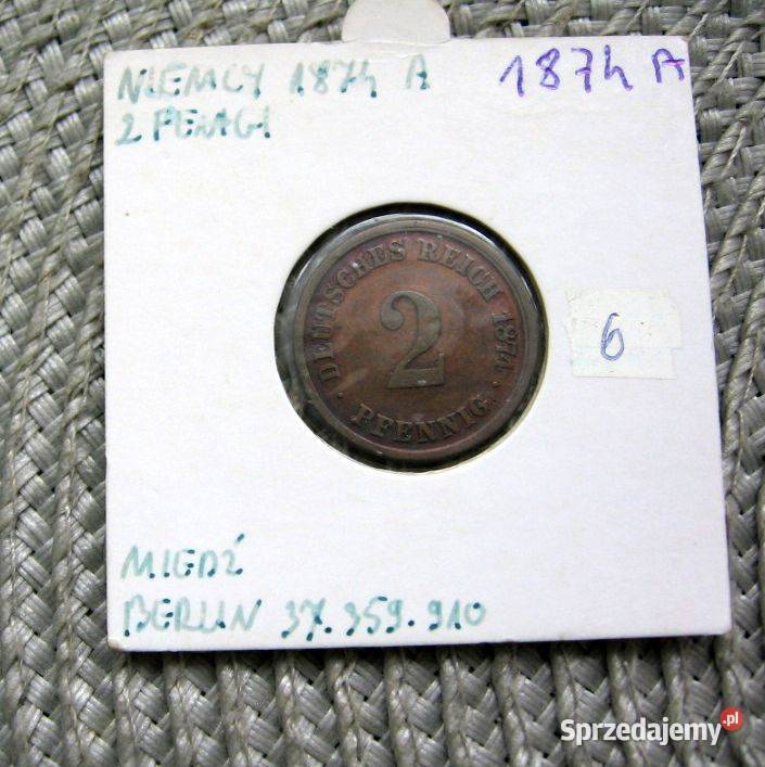 Niemcy 2 Reichspfennig 1874r A wielkopolskie Kalisz