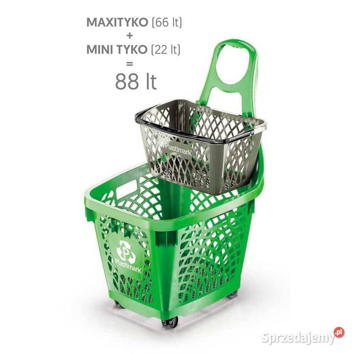 KOSZYK SKLEPOWY NA KÓŁKACH z rączką 66 Litrów Warszawa