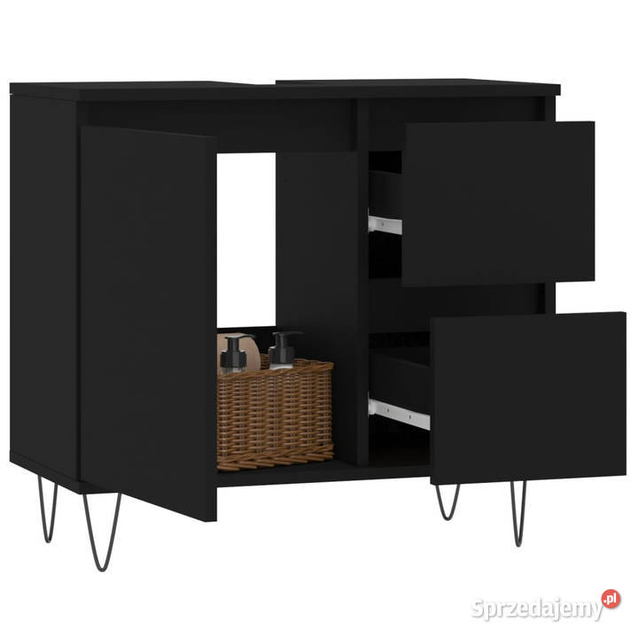 Szafka łazienkowa czarna 65x33x60 materiał Warszawa