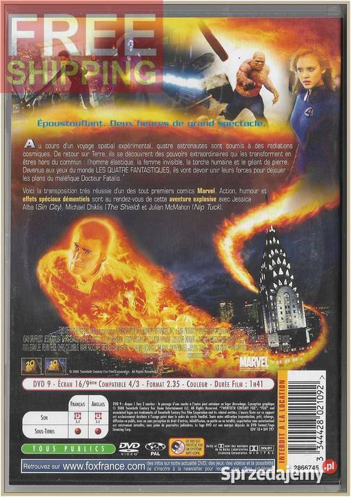 Les 4 Fantastiques 2005 DVD Fantastic Four Krynica-Zdrój sprzedam