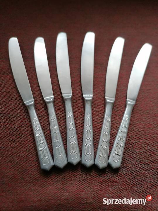 Rosyjskie noże obiadowe nierdzewne z PRLu Łódź