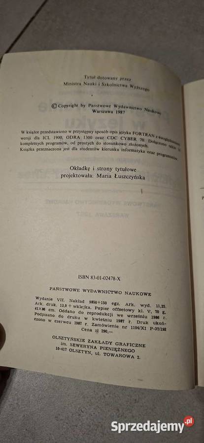 Programowanie w języku FORTRAN I wydanie wielkopolskie Łęczyca sprzedam