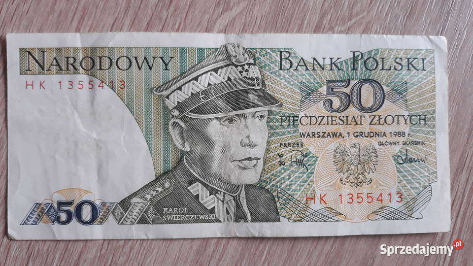 50 złotych 1 XII 1988 r seria HK Konin