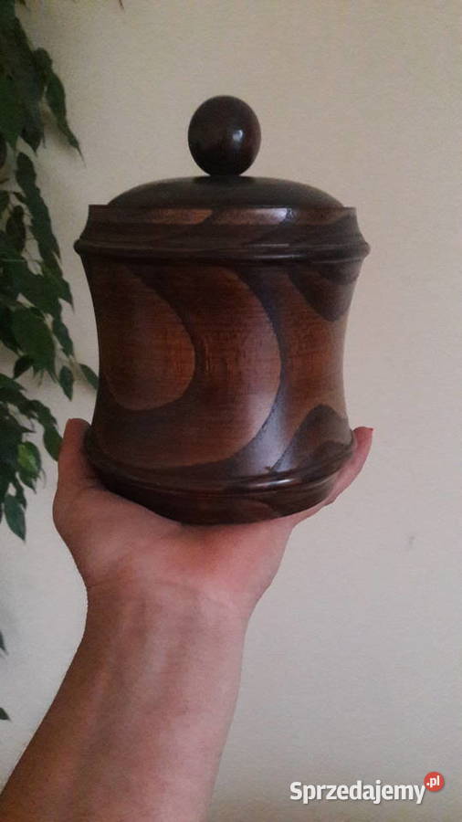Drewniana szkatułka walec pudełko drewno