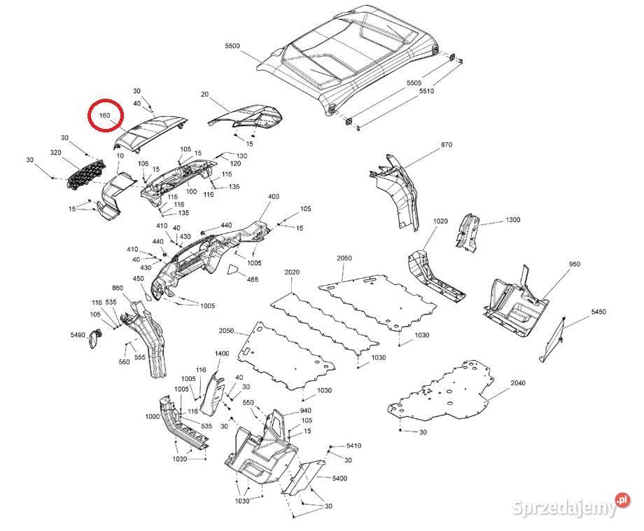 Maska przód magnesium CanAm Defender Traxter BRP Nowy Sącz