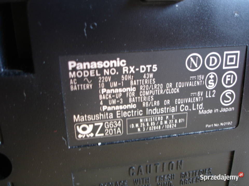 FRadiomagnetofon PANASONIC RXDT5 PILOT lubuskie