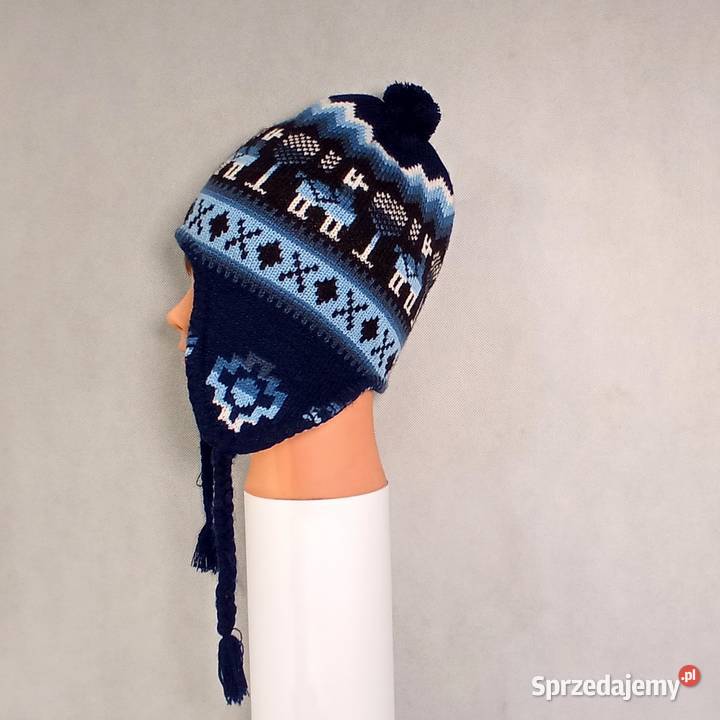 Ciepła Czapka Wełna Alpaki Polar z Peru Handmade Kudowa-Zdrój