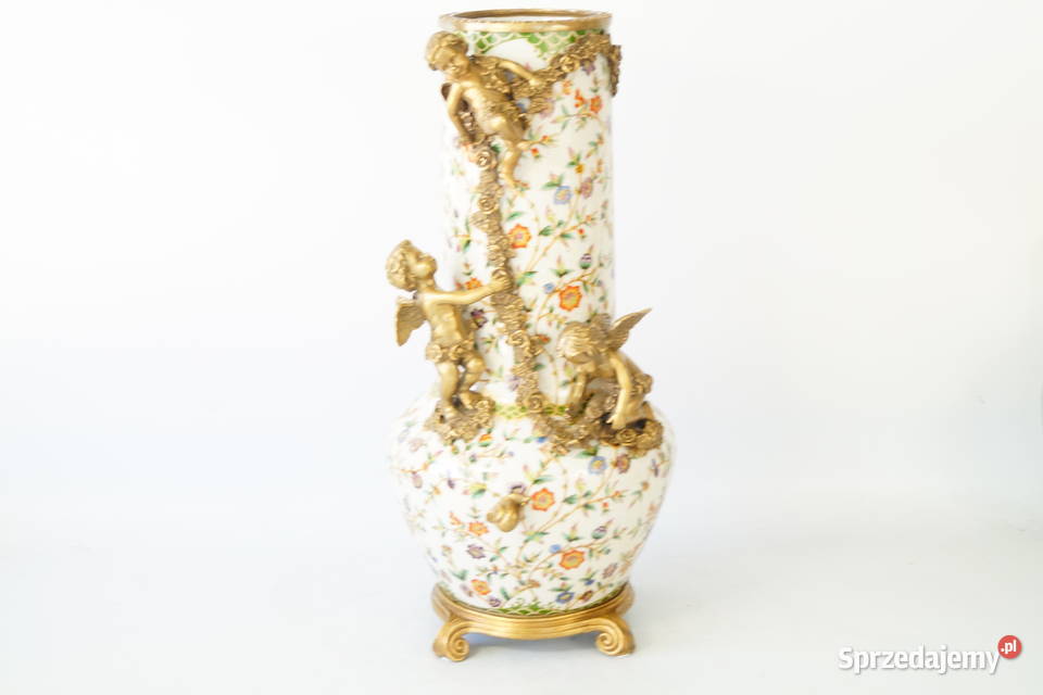 Porcelanowy wazon waza z amorami porcelana z