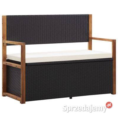 vidaXL Ławka ze schowkiem 115 rattan PE i drewno Warszawa