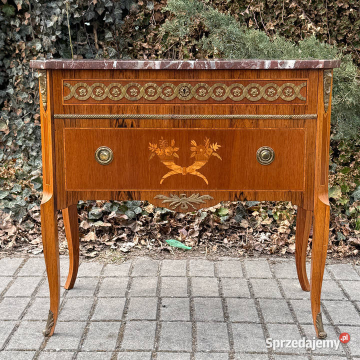 ARTexpert Klasyczna komoda Ludwik marmurowy blat Dobrzany