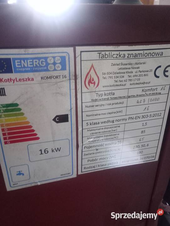 Piec 16 kW 5 klasy ekogroszek 2020 świętokrzyskie Kielce sprzedam