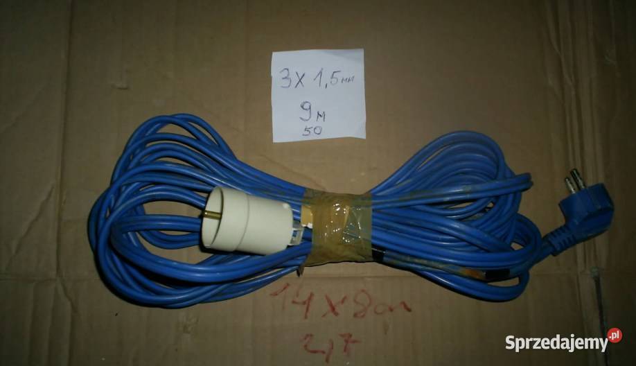 Przewód kabel przedłużacz 230v9m Kable i przewody Olkusz