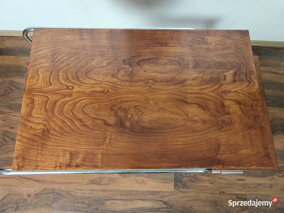 Biurko ciemny brąz chrom czereśnia Bauhaus Art Warszawa