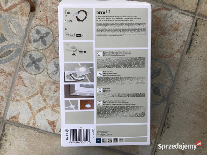 Paulmann 3 x 1W LED Set 3 x 13cd Satin Wyposażenie wnętrz Kielce