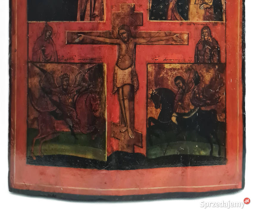 Ikona czteropolowa Jezus Chrystus Ukrzyżowany Malarstwo Warszawa
