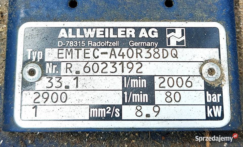 Agregat hydrauliczny BR SF 100 pompa Allweiler