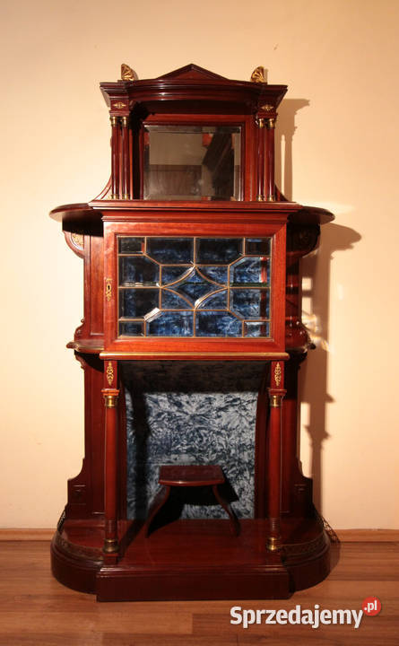 Piękna etażerka witryna mahoniowa ok 1910 r Wrocław