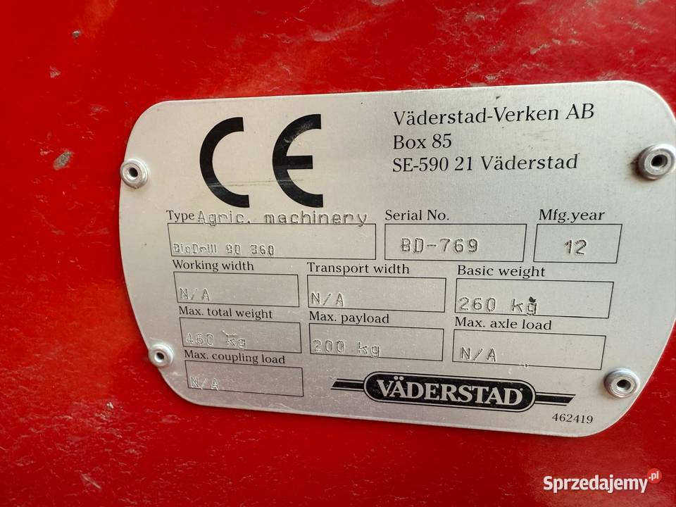 Agregat UprawowoSiewny Vaderstad Rapid RDA 800S Vaderstadt Nowa Ruda sprzedam