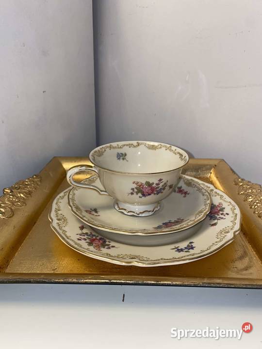 Trio śniadaniowe filiżanka porcelana bavaria