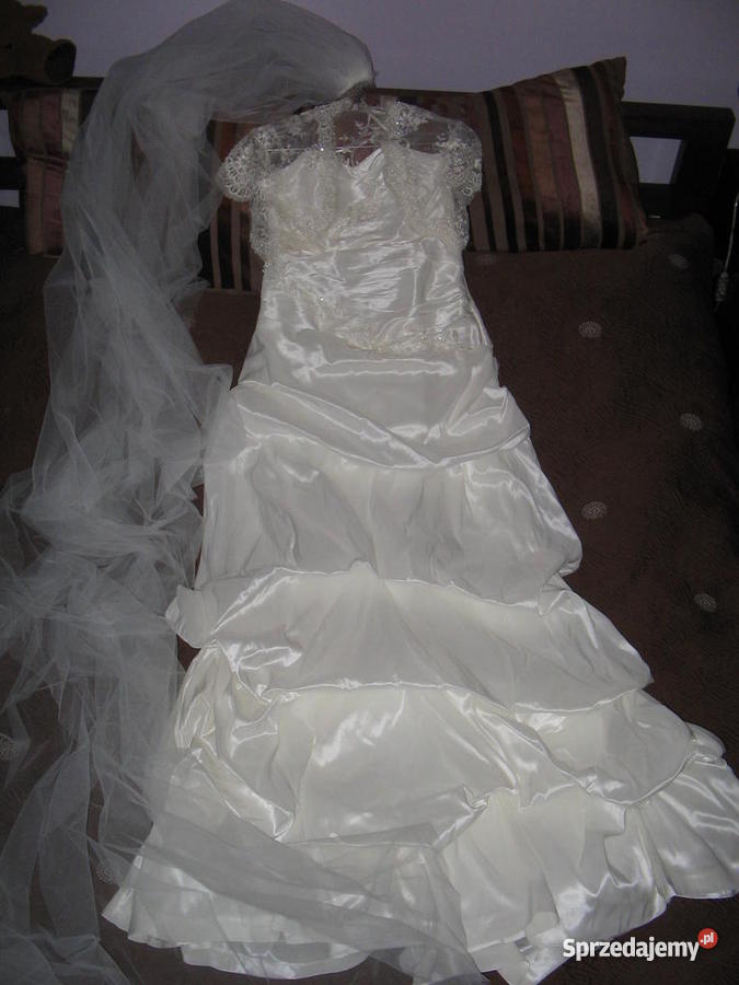 SUKNIA ŚLUBNA TAFTA INTELIGENTNA BOLERKO 38 M Warszawa sprzedam