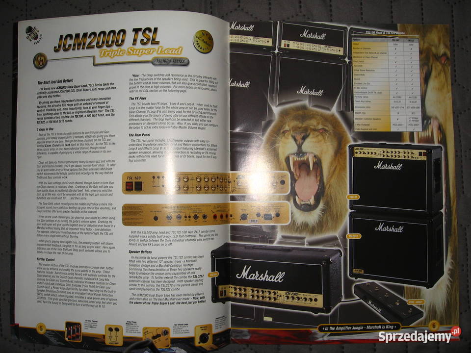 Marshall Amps 1998 Guitar Products Catalog pomorskie Kępice sprzedam