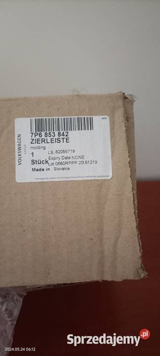 7P6853841 Nowa Listwa zderzaka tył lewa Luzino