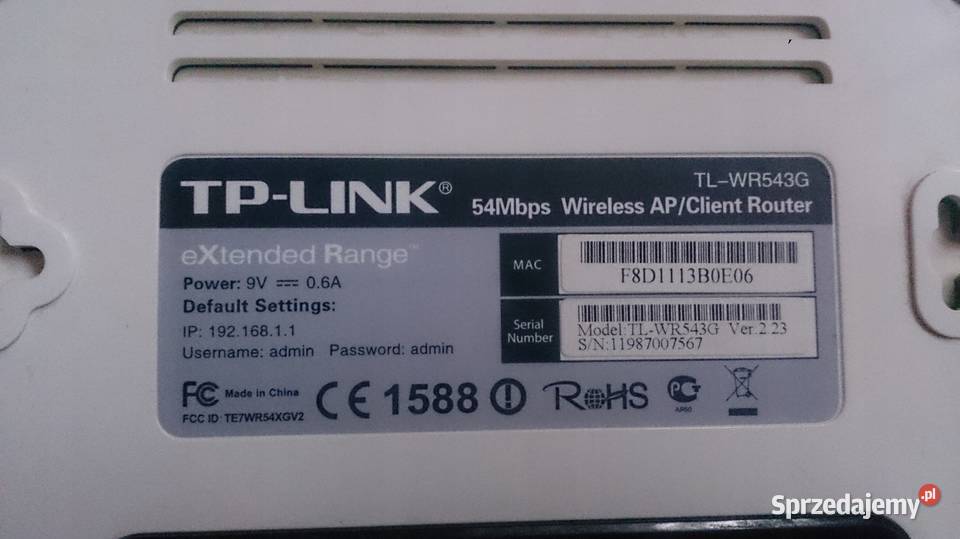 Router TPLINK TLWR543G router Internet i komunikacja Warszawa