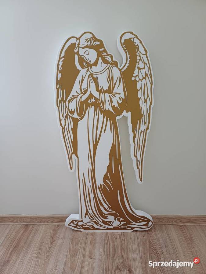 Duży anioł modlący się dekoracja Grób Pański Dobrzyca