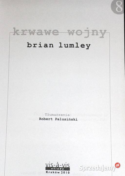 Krwawe wojny Nekroskop Tom 8 Brian Lumley Chełm sprzedam