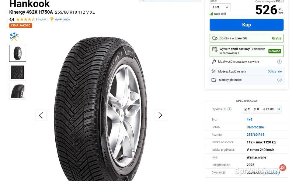 Felgi aluminiowe 5x127 z oponami wielosezonowymi Rzeszów