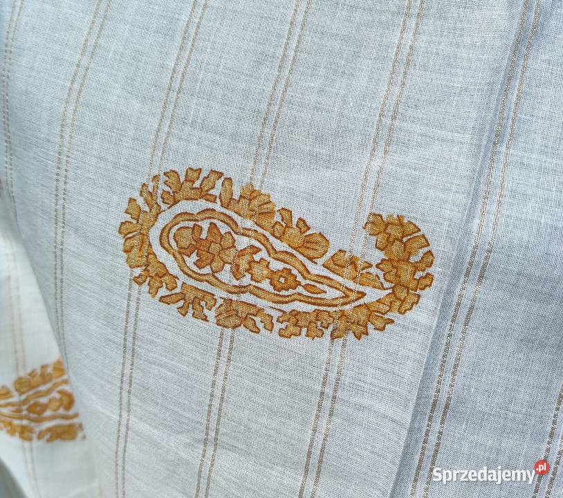 Duża chusta bawełna szal pareo kolor złoty Szczecin