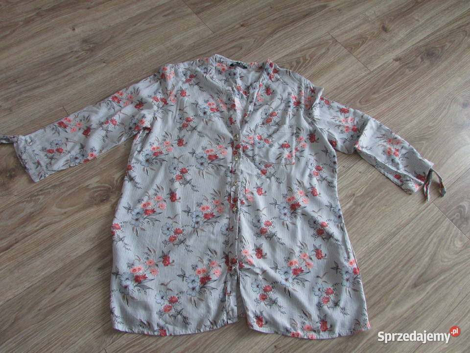 koszula bluzka 4446 XLXXL w kwiaty niebieska małopolskie