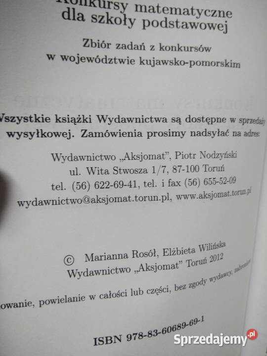 Konkursy matematyczne szkoły podstawowej książki