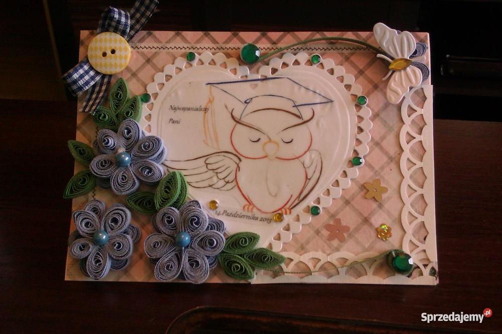 Kartki robione scrapbooking quilling chrzest świ