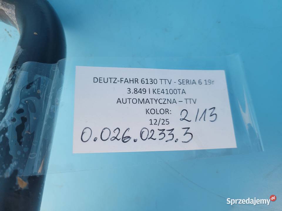 DEUTZFAHR 6130 TTV PRZEWÓD RURA HYDRAULICZNA Kolno