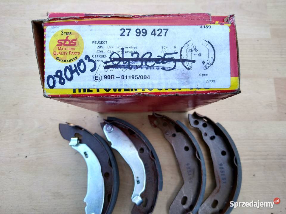 Szczęki hamulcowe SBS Citroen Xsara ZX Peugeot łódzkie Łódź sprzedam