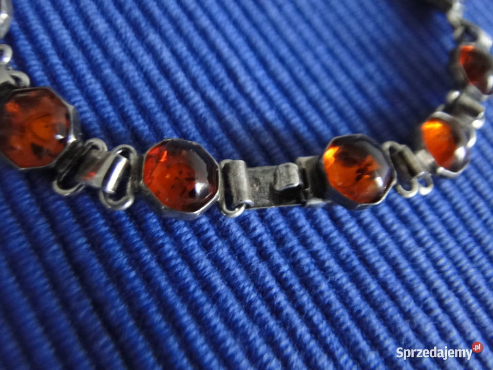 Śliczna antykwaryczna bransoletka srebro i