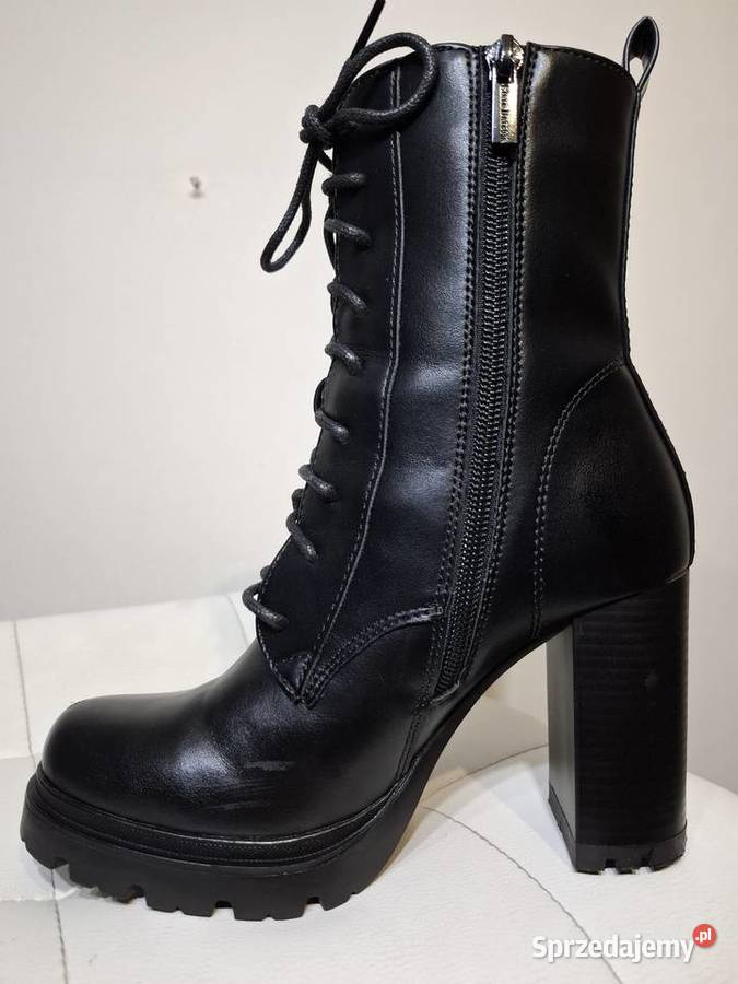 Barson 36 czarne botki damskie słupek platforma czarny małopolskie Kraków