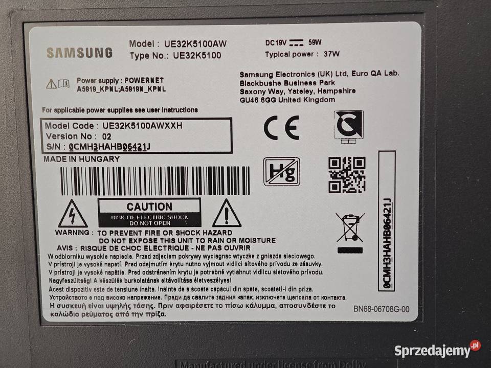 Telewizor Samsung 32 model UE32K5100AW Wrocław