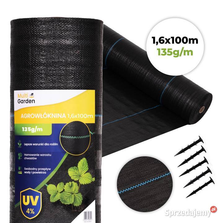 Agrowłóknina antychwastowa 135g czarna 16m x opolskie