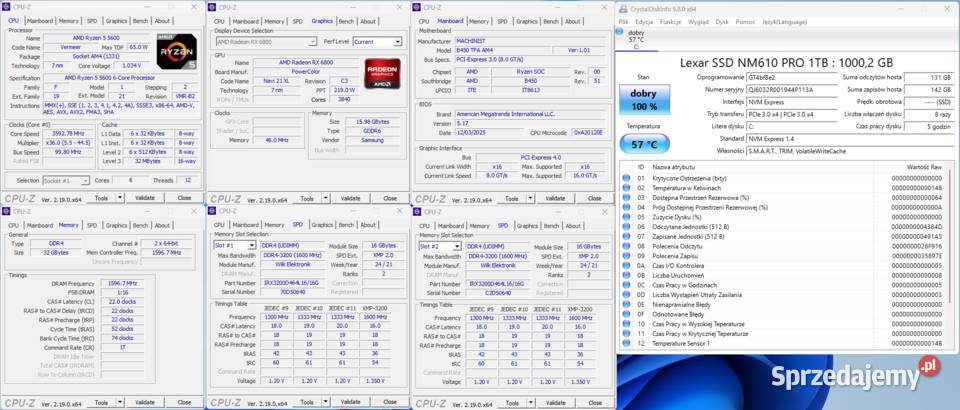 Komputer Gamingowy Ryzen 5 5600 RX 6800 16GB32GB Żyrardów