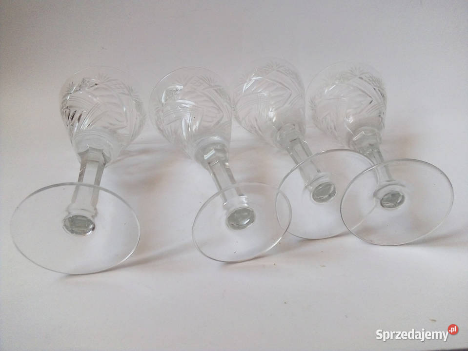 4 kryształowe kieliszki vintage PRL Częstochowa